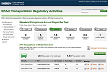 screenshot of the fleet compliance reporting tool